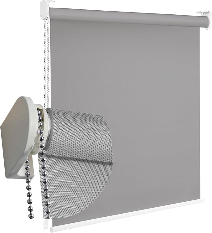 Tenda a Rullo Su Misura SCREEN Microforata Filtrante - Larghezza 2m x Altezza 1,50m - Colore Grigio 15 - Ideale per Interni ed Esterni