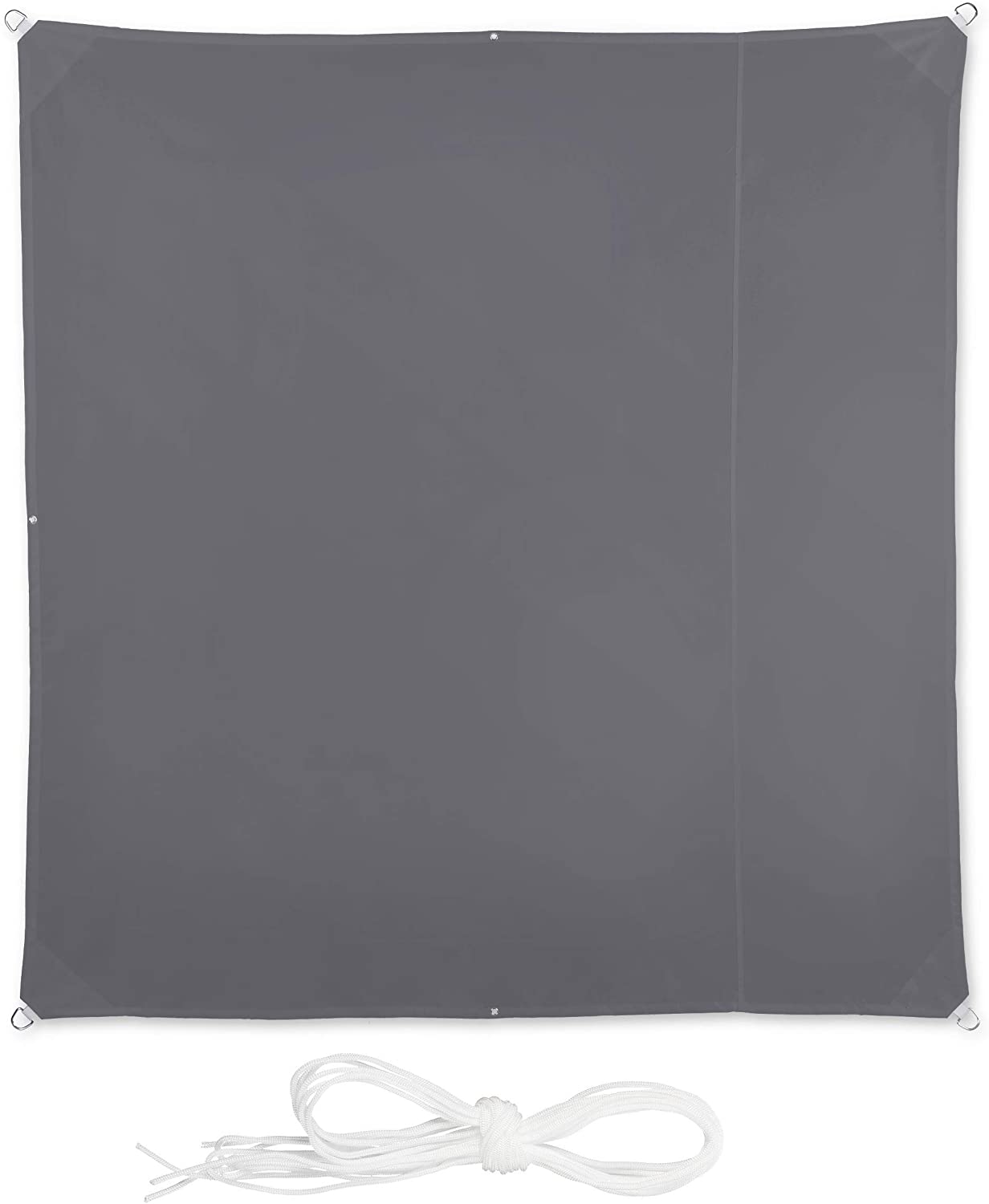 Vela ombreggiante quadrata 2 x 2 m grigia 13_0002929