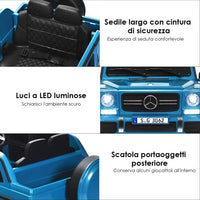 Mercedes Benz Macchina Elettrica per Bambini 12V, Veicolo Elettrico con Luci LED e Chiusura di Sicurezza, Macchina Cavalcabile per Bambini 3-8 Anni (Blu)