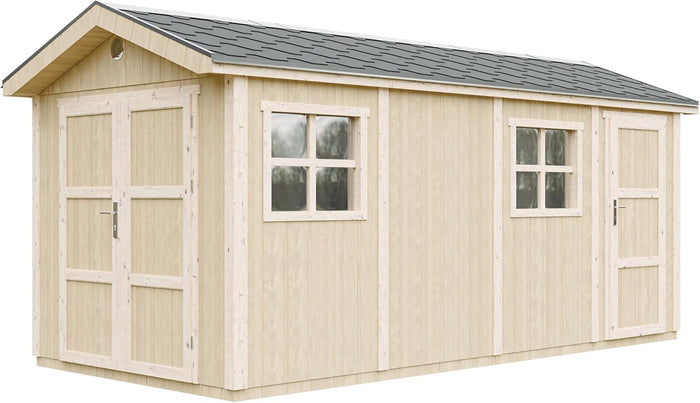 Casetta da giardino di qualit? premium 8.52 + 2.95 m² - H252x250x530 cm - Timbela M915C