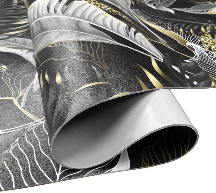 Tappeto Cucina Pvc Antimacchia 51x190 cm Foglia Oro Passatoia Antiscivolo Antisfilo Lavabile