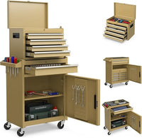 Cassettiera Portautensili a 4 Cassetti, Carrello per Attrezzi con Ruote Bloccabili Ripiano Regolabile e Rivestimento Antiscivolo, 59 x 28 x 102 cm (Giallo Deserto)