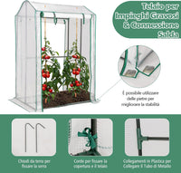 Serra da Giardino Robusta, Mini Serra per Orto e Piante con Telaio in Acciaio, 2 Porte a Cerniera Arrotolabili, Telo in PE, Serra da Eterno per Giardino e Balcone, 100 x 81 x 150 cm