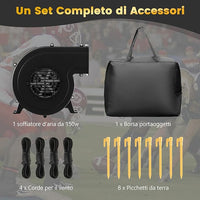 Schermo Proiettore Gonfiabile 16:9, Schermo Gonfiabile per Esterni con Soffiatore, Schermi di Proiezione con Borsa per Trasporto e Picchetti, Proiezione Frontale e Posteriore (Modello 3)