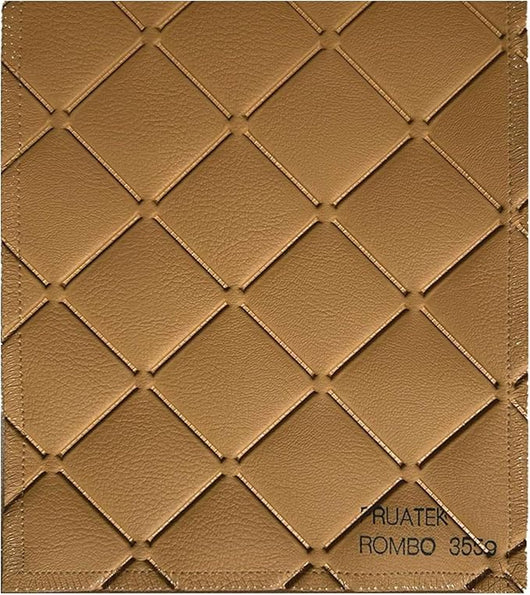 Tessuto FintaPelle Nautica Tappezzeria Alta Qualità "PRUATEK" - Colore ROMBI SENAPE 3559 - Morbida e Resistente - Vendita al Metro - H.140