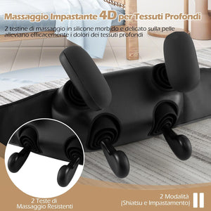 Massaggiatore Cervicale, Massaggiatore Shiatsu per Collo e Spalle, per Massaggio Profondo 4D con 2 Livelli di Calore, Funzione Timer, Massaggiante Portatile e Senza Fili