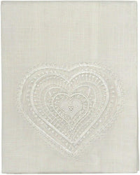 Tende Finestre Porta Interno 60x240 cm Cuore Tessuto Semitrasparente Bianco Coppia 2 Pz