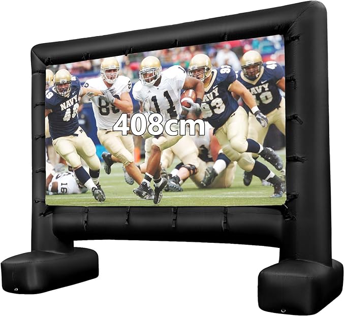 Schermo Proiettore Gonfiabile 16:9, Schermo Gonfiabile per Esterni con Soffiatore, Schermi di Proiezione con Borsa per Trasporto e Picchetti, 257 x 144 CM (Modello 1)