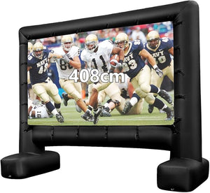 Schermo Proiettore Gonfiabile 16:9, Schermo Gonfiabile per Esterni con Soffiatore, Schermi di Proiezione con Borsa per Trasporto e Picchetti, 257 x 144 CM (Modello 1)