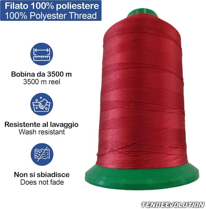 Filo da Cucito in Poliestere Giallo Chiaro - 3500 mt - Versatilite & Resistente - Made in Italy - Ideale per Tutti i Progetti di Cucitura