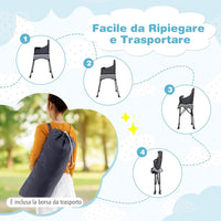 Seggiolone Pieghevole per Bambini, Seggiolone Salvaspazio con Vassoio Regolabile a 2 Livelli, Cintura di Sicurezza, Aperture Regolabili per Gambe, Tasche, per Bambini 6-36 Mesi