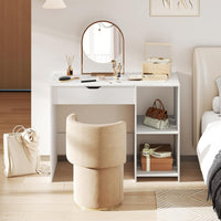 Scrivania per Computer con Piano Sollevabile, Scrivania PC con Scomparto Segreto Salvaspazio e 2 Ripiani, Scrivania Moderna per Ufficio, Studio e Camera da Letto, 100 x 49 x 75 cm, Bianco