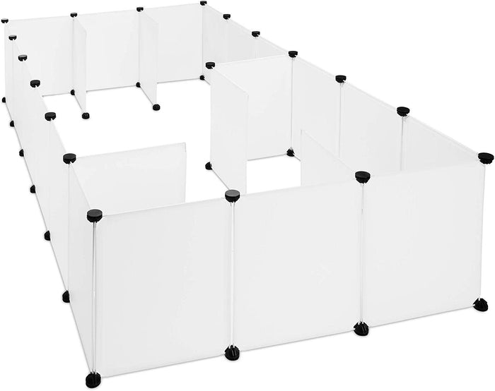 Recinto per piccoli animali in plastica conigli 24 pannelli bianco 13_0000968