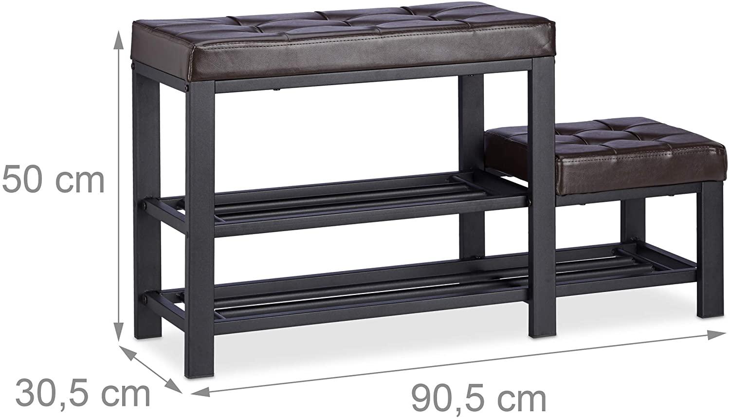 Panca da ingresso scarpiera panca sgabello 90,5 cm marrone 13_0000352