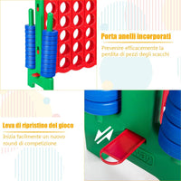 Forza 4 Gigante Mega 4 in Linea Quattro Insieme, Gioco da Tavolo Gioco di Fila per Bambini, 120 x 42 x 104 cm (Verde)