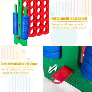 Forza 4 Gigante Mega 4 in Linea Quattro Insieme, Gioco da Tavolo Gioco di Fila per Bambini, 120 x 42 x 104 cm (Verde)
