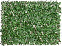 Siepe Artificiale Estensibile Foglie 3D Recinto 100x200 Cm Separè Divisore Traliccio Legno