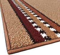 Tappeto Cucina 50x75 cm Antiscivolo Made in Italy Passatoia Corsia Bordata Ingresso Lavabile Beige