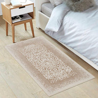 Tappeto Bagno Vintage Camera Scendiletto 60x100 Cm Morbido Cotone Assorbente Antiscivolo Beige