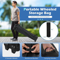 Gazebo Piehevole da Esterno 3 x 3 m, Gazebo Regolabile in Altezza con Pareti Rimovibili, Borsa con Ruote, Picchetti, Ancoraggi, Corde Vento e Sacchi di Sabbia, Tendone per Giardino (Bianco)