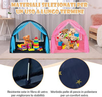Tenda da Gioco per Bambini, Tenda per Letto con Borsa di Trasporto, Casetta per Bambini Portatile, per Camera da Letto Salone Giochi, 144 x 102 x 82 cm (Blu)