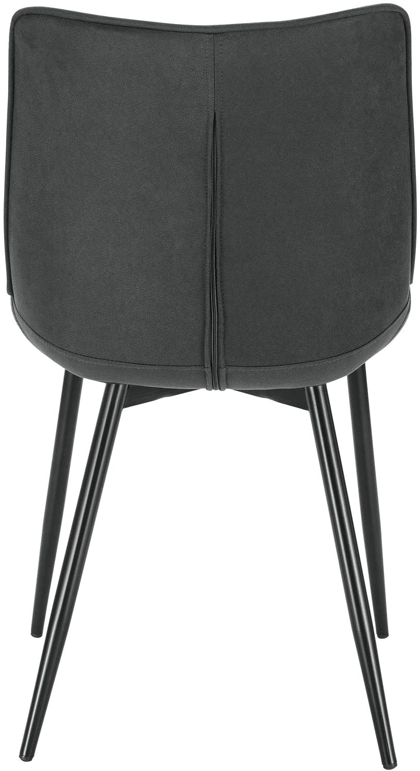 Set di 2 sedie per sala da pranzo sedie da cucina seduta in tessuto piedino in metallo antracite 19_0000187