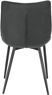 Set di 2 sedie per sala da pranzo sedie da cucina seduta in tessuto piedino in metallo antracite 19_0000187