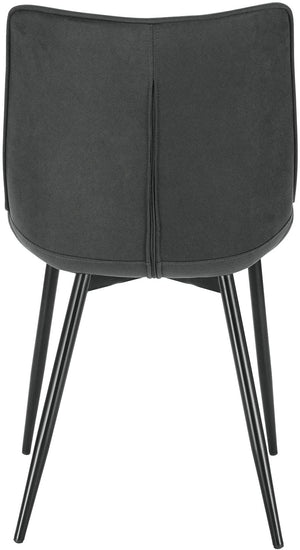 Set di 2 sedie per sala da pranzo sedie da cucina seduta in tessuto piedino in metallo antracite 19_0000187