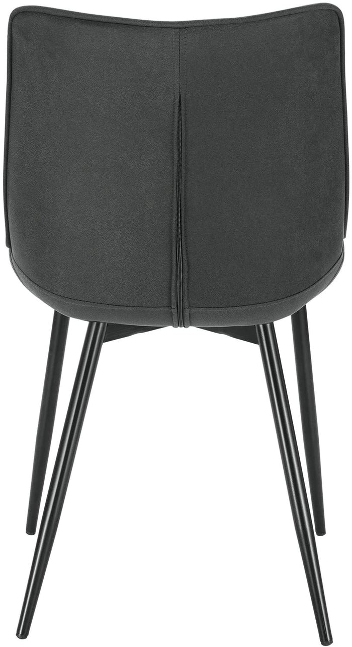 Set di 2 sedie per sala da pranzo sedie da cucina seduta in tessuto piedino in metallo antracite 19_0000187