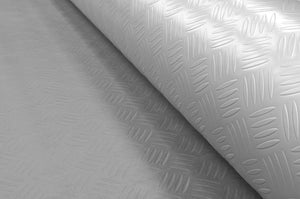 Tappeto Gomma Copri Pavimento 140x12 mt Effetto Lamiera Zerbino Antiscivolo Isolante Robusto Grigio