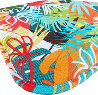 Set 4 Cuscini Sedia Cotone Con Lacci Lavabili Morbidi Universali Coprisedia Foglie Palma Multicolore