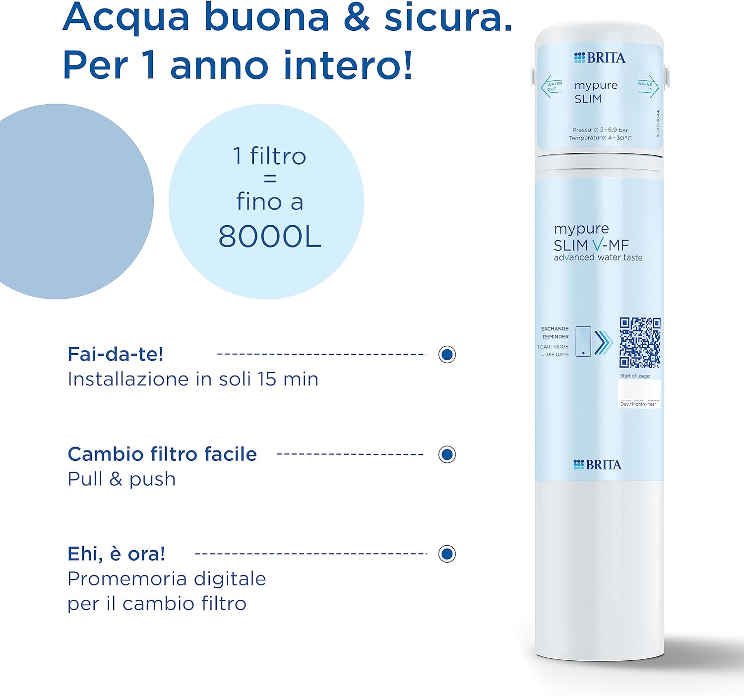 Brita Mypure SLIM V-MF Ricambio Filtro per Acqua 1 pz