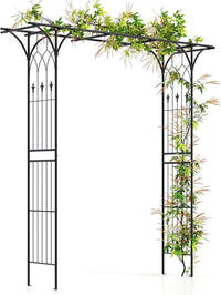Arco da Giardino 206 x 206 CM, Pergolato per Piante Rampicanti, Pergola Decorativo di Metallo per Cerimonie, Feste, Cortile e Prato (Nero)
