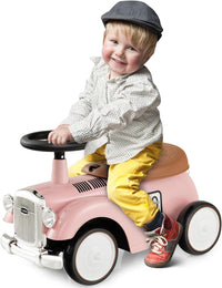 Macchinina Cavalcabile a Spinta per Bambini, Macchinina Giocattolo con Spazio di Archiviazione Ruote e Adesivi, Regalo per Bambini 18-36 Mesi (Rosa)