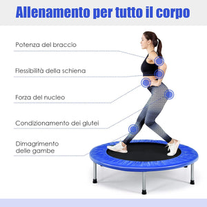 Mini Trampolino Elastico e Pieghevole, Capacità di Carico 150 kg, per Interno ed Esterno