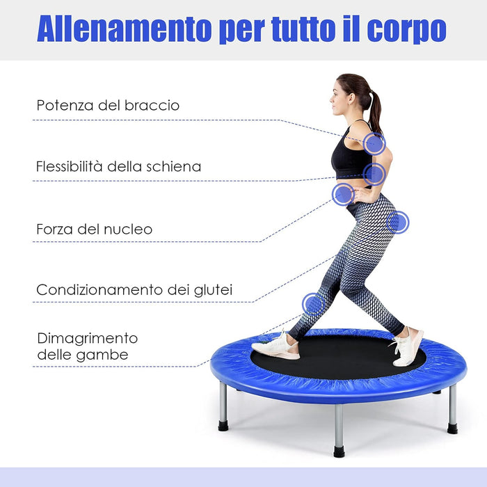 Mini Trampolino Elastico e Pieghevole, Capacità di Carico 150 kg, per Interno ed Esterno