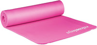 Tappetino yoga spessore 1 cm cinturino in gomma trasporto ginnastica pilates aerobica rosa 13_0002843_7