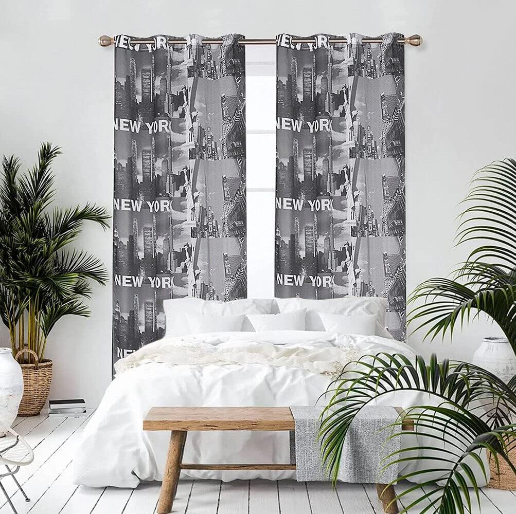 Tenda Porta Finestra New York 1 Pannello 140x290 cm Filtrante Moderna Occhielli Acciaio