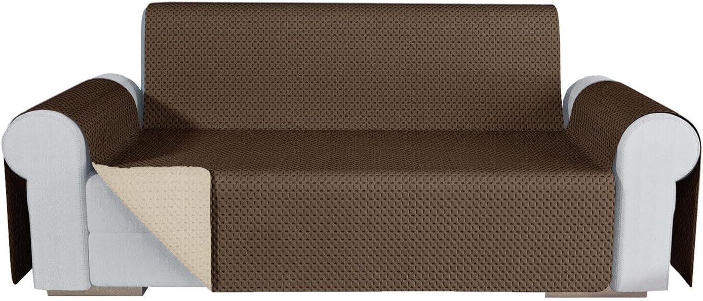 Copridivano Double Face Moderno Lavabile Fodera ProteggiDivano 4 Posti Marrone