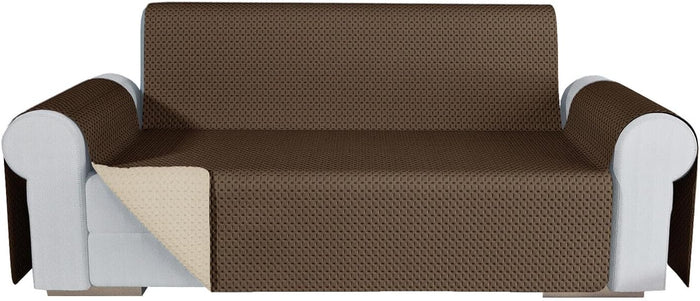 Copridivano Double Face Moderno Lavabile Fodera ProteggiDivano 4 Posti Marrone
