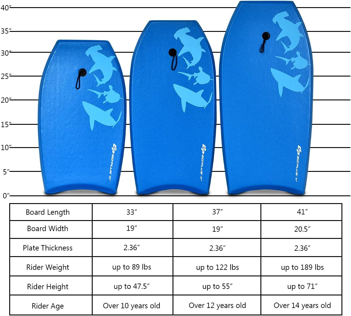 Tavola da Surf in XPE, EPS e HDPE, Tavola Surf Bambini e Adulti, Tavoletta Mare con Leash per Polso, Portata 85 kg, Disponibile in Vari Colori, 104 x 51 x 6 cm (Pesci)