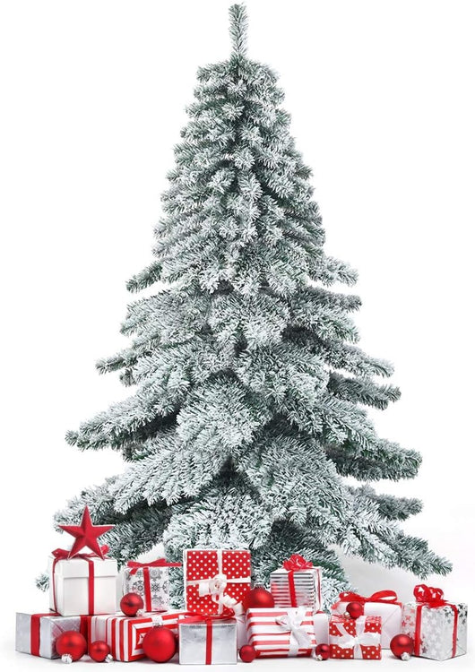 Albero di Natale Innevato 180/230cm, Albero di Natale con 657/1313 Rami Folti e Base di Metallo con Cuscinetti Antiscivolo, Albero di Natale Realistico per Casa, Ufficio e Negozio (180 cm)
