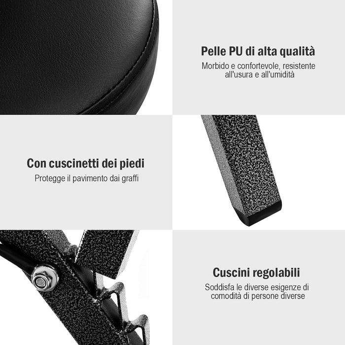 Sedia da Massaggio Pieghevole e Leggera, per Viaggi Tatuaggi e SPA, Sedia da Massaggio con Altezza Regolabile con Poggiatesta e Borsa da Trasporto (nero)