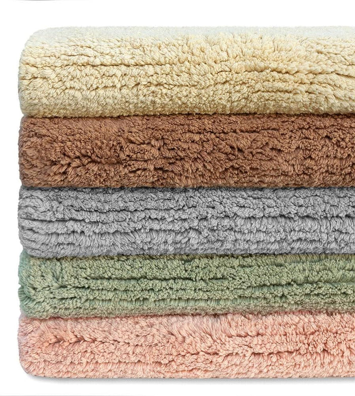 Tappeto Scendiletto Camera Doccia Bagno 60x120 Cm Morbido Puro Cotone Assorbente Antiscivolo Marrone