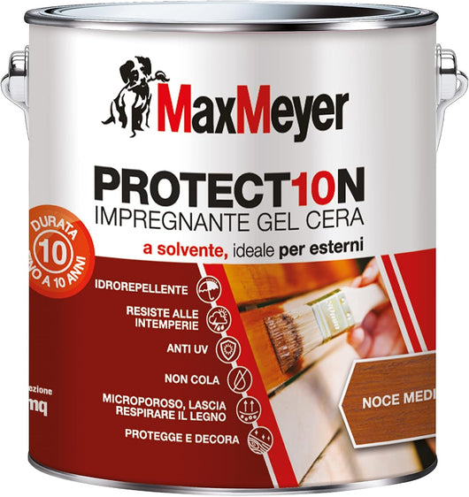 Impregnante a Solvente per Esterni PROTECT10N, Noce Medio, 2.5L