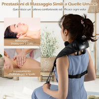 Massaggiatore Cervicale, Massaggiatore Shiatsu per Collo e Spalle, per Massaggio Profondo 4D con 2 Livelli di Calore, Funzione Timer, Massaggiante Portatile e Senza Fili