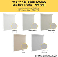 Tenda a Rullo Su Misura RODANO OSCURANTE - Larghezza 1,50m x Altezza 1,50m - Colore Beige 4 - Ideale per Interni ed Esterni