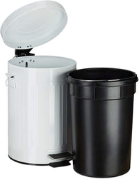 Pattumiera vintage a pedale per cucina o bagno in metallo 3 litri bianco 13_0002319