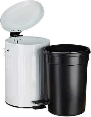 Pattumiera vintage a pedale per cucina o bagno in metallo 3 litri bianco 13_0002319