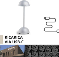 Innoliving lampada LED da tavolo INN-293 Bianca, ricaricabile USB, Touch con Luce Dimmerabile a 3 Livelli per interni ed esterni